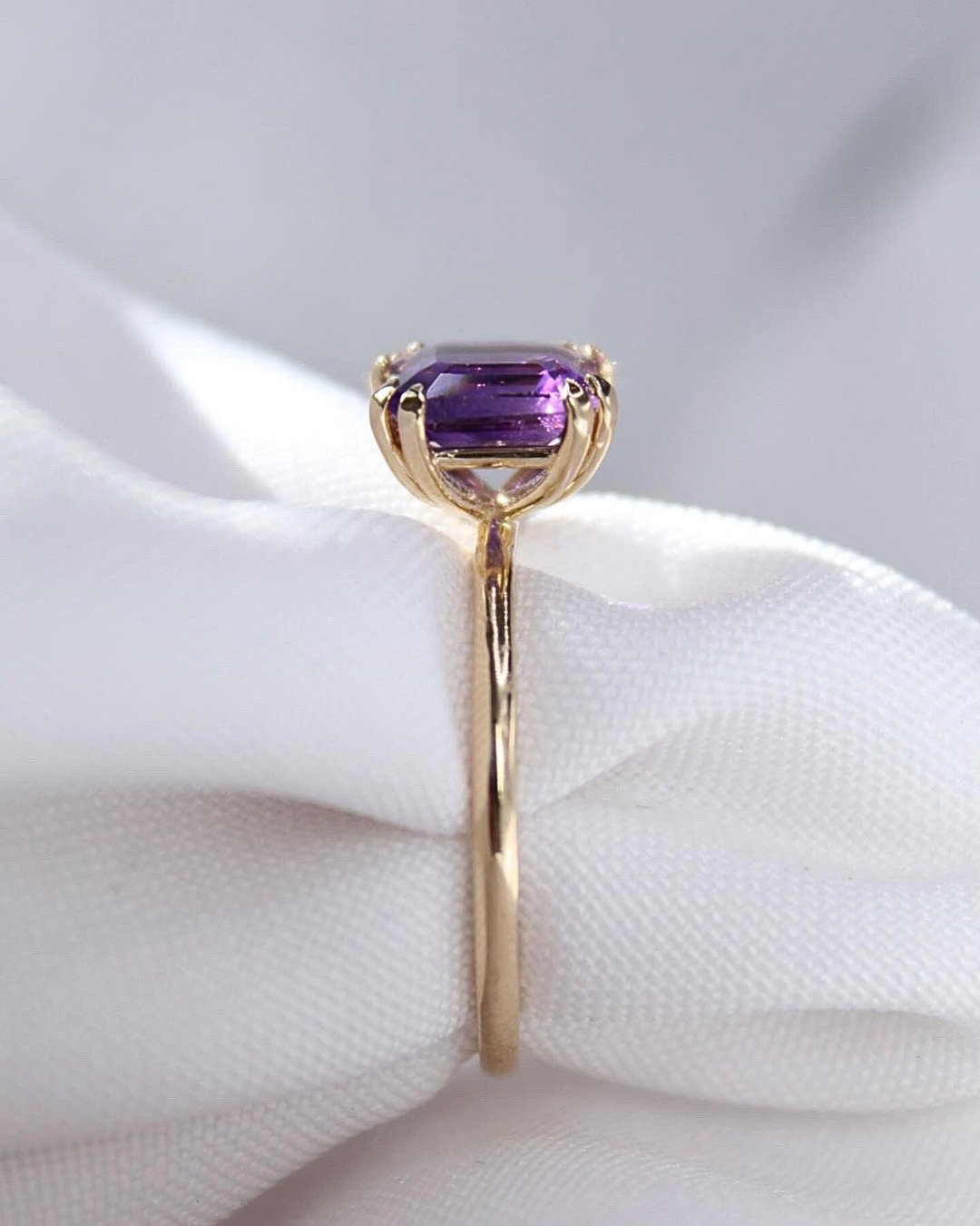 Solitario Amatista asscher con 9 uñas — foto 4