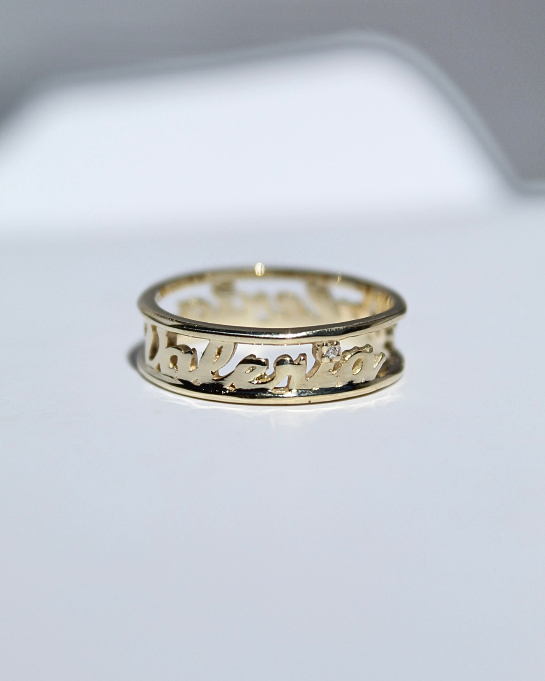 Anillo personalizable con nombre y gema — foto 2