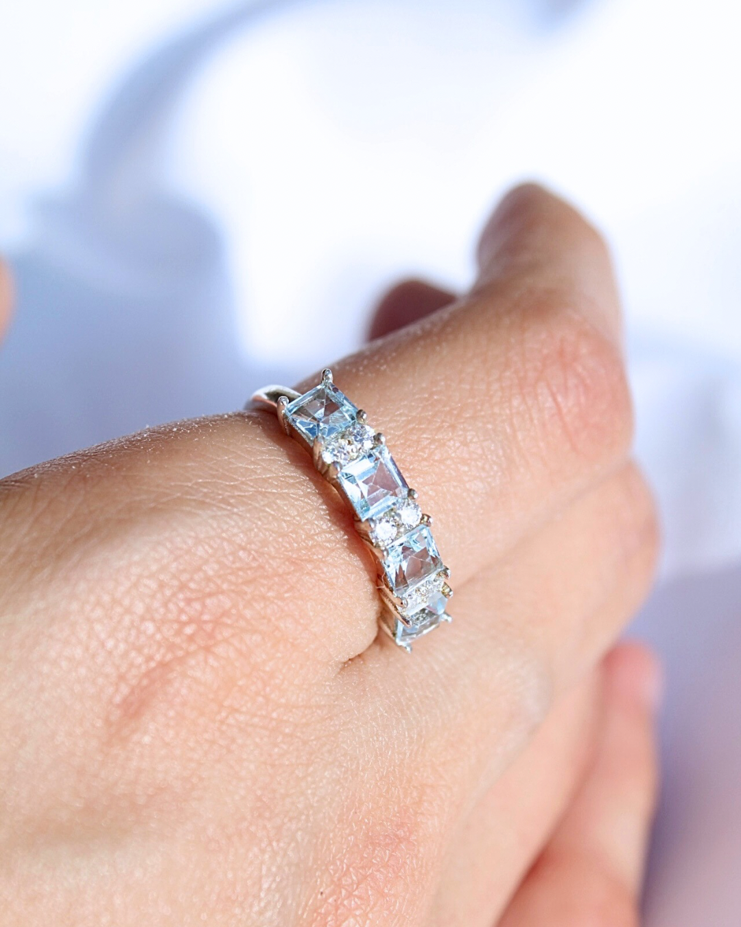 Churumbela Topacios azules princesa y Diamantes/Moissanitas redondos — foto 4