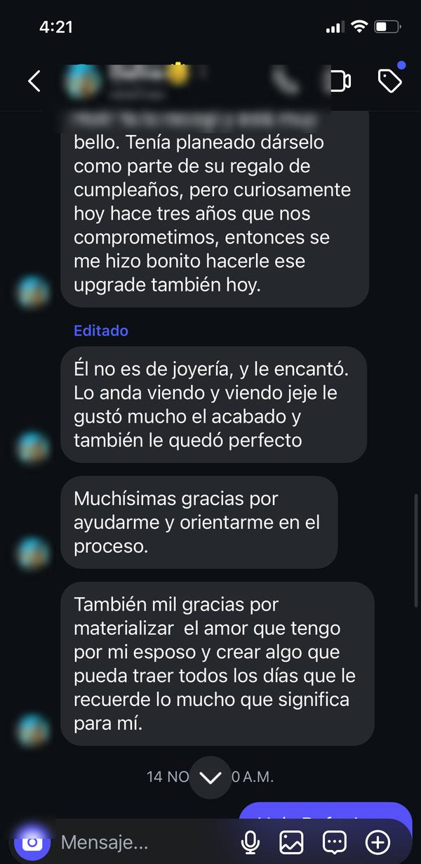 Mensaje de una clienta de 79 & Dos