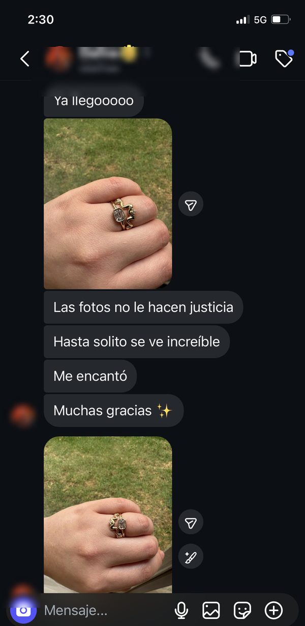 Mensaje de una clienta de 79 & Dos